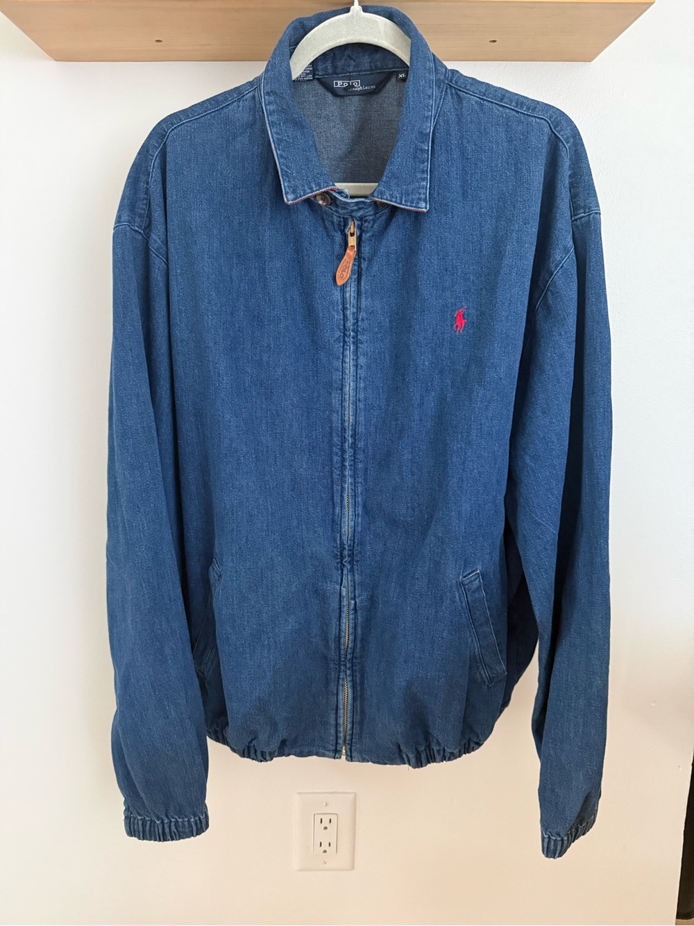 Polo Ralph Lauren Men's
XL Blue Denim Harrington Bomber Jacket Made in USA Vtg